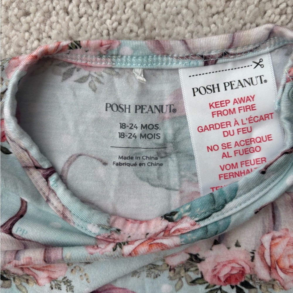 Posh Peanut “Jackie” Pumpkin & Floral Long Sleeve Twirl Bodysuit Dress - Picture 6 of 9